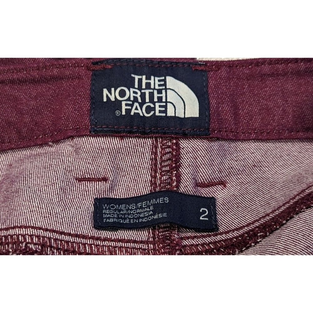 THE NORTH FACE Burgundy Maroon Skinny 5 Pocket Style Slim Fit Pants Jeans Sz 2